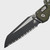 Microtech MSI Mini OD Green Aluminum Fluted S/E Full Serrated 210M-3FLOD
