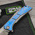 Poikilo Blade Anolis Blue Crystal Ti Zircuti Accents 3.77" T/E Pearlescent SW