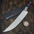 MICROTECH KNIVES 10" M390 BUTCHER KNIFE STONEWASH TITANIUM BOLSTER BLACK CHERRY G-10 3800B-10BC