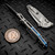 MICROTECH SOCOM RAM-LOK T/E STONEWASH FRAG PATTERN TITANIUM W/BLUE TI ACCENT MARFIONE SELECT 161RL-10FRMS3