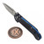 Microtech LUDT Carbon Fiber T/E Stonewash Blue Ti Accent 1136-10MS14