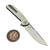 Reate Remedy FatCarbon Glass White Liner Lock Flipper 3.7" Belt Satin D/P