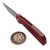 Reate Remedy FatCarbon Glass Red Liner Lock Flipper 3.7" Belt Satin D/P