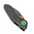 Reate VK-FROK Dark Bead Blast Titanium Frame Lock Flipper Green Ti Accents 3.25" Dark Frost Satin