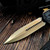 Heretic Custom Knives Colossus Black Aluminum Crocodile Inlay W/ Bronzed Hardware D/E Hand Ground Bronzed Cracked Ice