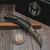 Heretic Custom Knives ROC Barker Forge Tiger Gomai Damascus FatCarbon Brass & Copper  Snakeskin Caron Fiber Inlays S/N 048 - Preowned