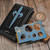Marfione Custom Knives Assailant Antique Blue Titanium Credit Card Knife w/Wallet S/N 001 - Preowned