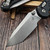 Microtech LUDT Ram-Lok Manual Black Frag Aluminum 3.4" T/E  Stonewash M390MK 1136RL-10FR