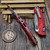 Microtech Amphibian Mini Ram-Lok Red Aluminum Frag 3.25" S/E Apocalyptic 137MRL-10APFRRD