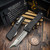 Marfione Custom Combat Troodon LT - Hellhound T/E Cracked Ice Hefted Anodized Alloy Stainless HW w/Flamed Ti Accent