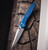Pro-Tech Peace Neighbor Avalon Battleworn Blue Button Lock  4.25 SW Drop Point PN1101