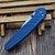 Pro-Tech Peace Neighbor Avalon Battleworn Blue Button Lock  4.25 SW Drop Point PN1101