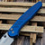 Pro-Tech Peace Neighbor Avalon Battleworn Blue Button Lock  4.25 SW Drop Point PN1101