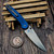 Pro-Tech Peace Neighbor Avalon Battleworn Blue Button Lock  4.25 SW Drop Point PN1101