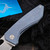 Sharknivco M11 Blue Titanium Handle Polished Stonewash RWL34 Blade