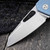Sharknivco M11 Blue Titanium Handle Polished Stonewash RWL34 Blade