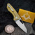 Sharknivco M11 Milled Yellow/Gold Titanium Handle Polished Stonewash RWL34 Blade