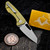 Sharknivco M11 Milled Light Mustard Titanium Handle Polished Stonewash RWL34 Blade