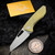Sharknivco M11 Milled Light Mustard Titanium Handle Polished Stonewash RWL34 Blade