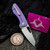 Sharknivco M11 Milled Two-Tone Blurple Titanium Handle Polished Stonewash RWL34 Blade