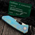 Sharknivco M11 Milled Distressed Teal/Blue Titanium Handle Polished Stonewash RWL34 Blade
