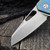 Sharknivco M11 Milled Distressed Teal/Blue Titanium Handle Polished Stonewash RWL34 Blade