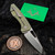 Sharknivco M11 Milled Green Titanium Handle Polished Stonewash RWL34 Blade