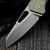Sharknivco M11 Milled Green Titanium Handle Polished Stonewash RWL34 Blade