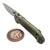 Microtech LUDT Ram-Lok Manual OD Green Frag Aluminum 3.4" T/E  Stonewash M390MK 1136RL-10FROD