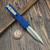 Microtech Dirac Delta Navy D/E Stonewash 227-10NA S/N 16535 - Preowned