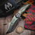 Messori Knife Quinto Elemento Gibeon Meteorite & Mother of Pearl Inlays Damasteel Hymer Damascus