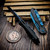 Heretic Knives Jinn Manual Carbon Fiber 3" Metallic Teal H213-MT-CF