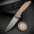 Shirogorov Knives Neon Lite Titanium Natural Micarta 3.25" Stonewash D/P