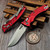 Microtech Amphibian Mini Ram-Lok Red Aluminum Frag 3.25" S/E Stonewash 137MRL-10FRRD