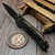 Microtech Knives LUDT 3.5" Clip Point Gen III Etched Baker Forge Coppermai Damascus Slab Side Carbon Fiber Bronze Ti Accent Marfione Select 1135-16MS4