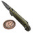 Microtech LUDT Ram-Lok Manual OD Green Frag Aluminum 3.4" Clip Point Apocalyptic M390MK 1135RL-10APFROD