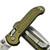 Microtech LUDT Ram-Lok Manual OD Green Frag Aluminum 3.4" Clip Point Stonewash M390MK 1135RL-10FROD