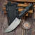 Microtech Akris Fixed Blade Black G-10 3.7" Stonewash M390MK W/ Black Kydex Sheath 95-10BK-5