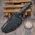 Microtech Akris Fixed Blade Black G-10 3.7" Stonewash M390MK W/ Black Kydex Sheath 95-10BK-5