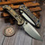 Microtech LUDT Ram-Lok Manual Flamed Grooved Titanium 3.4" Clip Point Stonewash M390MK Blue Ti Accent Marfione Select 1135RLG-10MS4