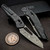 Dew Hara SOUGA Marble Carbon Fiber Crossbar Lock 3.63" VG-10 Damascus Reverse Tanto