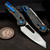 Dew Hara SOUGA Gold Flake Marble Carbon Fiber Crossbar Lock Polished 3.63" VG-10 Damascus Reverse Tanto
