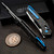 Dew Hara SOUGA Gold Flake Marble Carbon Fiber Crossbar Lock Polished 3.63" VG-10 Damascus Reverse Tanto