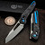 Dew Hara SOUGA Marble Carbon Fiber Crossbar Lock 3.63" Satin M390 Reverse Tanto