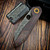 Keanison Knives Basset Liner Lock Red Linen Micarta Scales w/Bakelite Tear Bolsters Vegas Forge Stainless Damascus #33