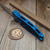 Microtech Socom Elite Manual Blue T/E Stonewash 161-10BL S/N 20520 - Preowned