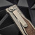 Reate Knives EXO Gravity Knife Burlap Micarta Titanium Bead Blast Handle, Elmax Stonewash Flats Satin Double Edge 3.75" Blade