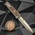 Reate Knives EXO Gravity Knife Burlap Micarta Titanium Bead Blast Handle, Elmax Stonewash Flats Satin Double Edge 3.75" Blade