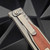 Reate Knives EXO Gravity Knife Orange Micarta Titanium Bead Blast Handle, Elmax Stonewash Flats Satin Double Edge 3.75" Blade