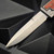 Reate Knives EXO Gravity Knife Orange Micarta Titanium Bead Blast Handle, Elmax Stonewash Flats Satin Double Edge 3.75" Blade